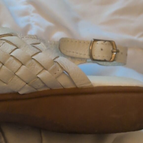 Angel Steps vintage Sandals Huaraches Women's 6WW White Leather Sling Back - Picture 8 of 8